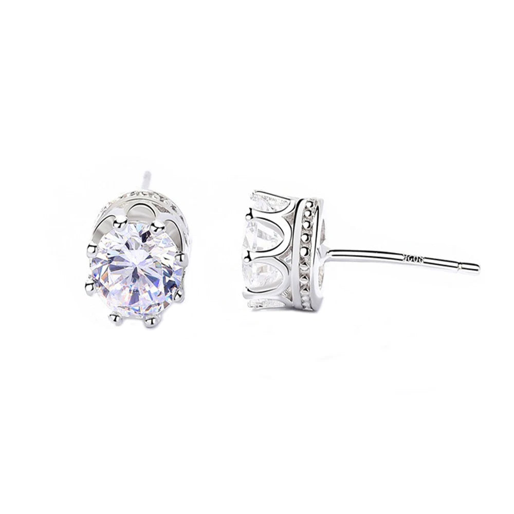 Crown Moissanite Studs