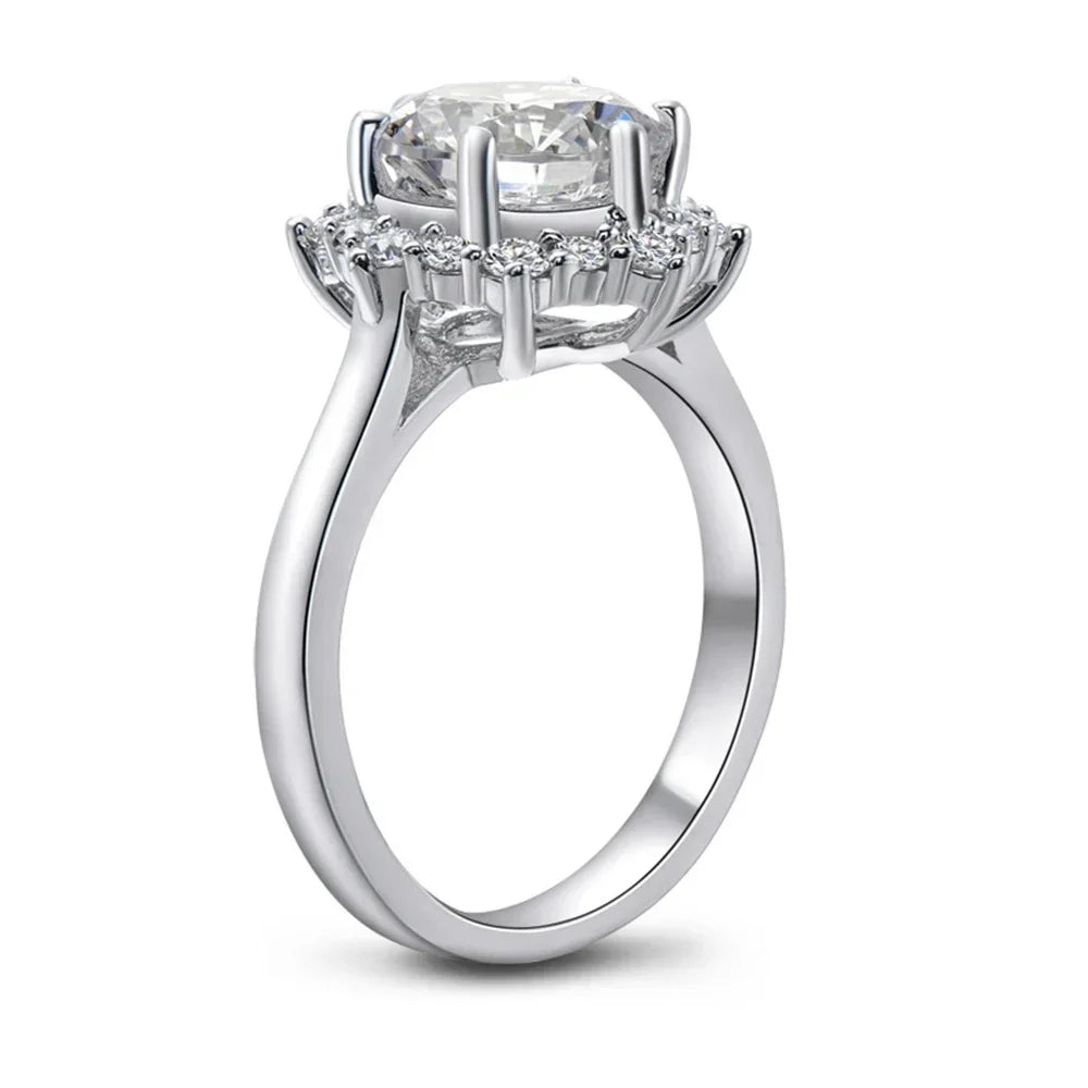 Floral Halo Moissanite Ring