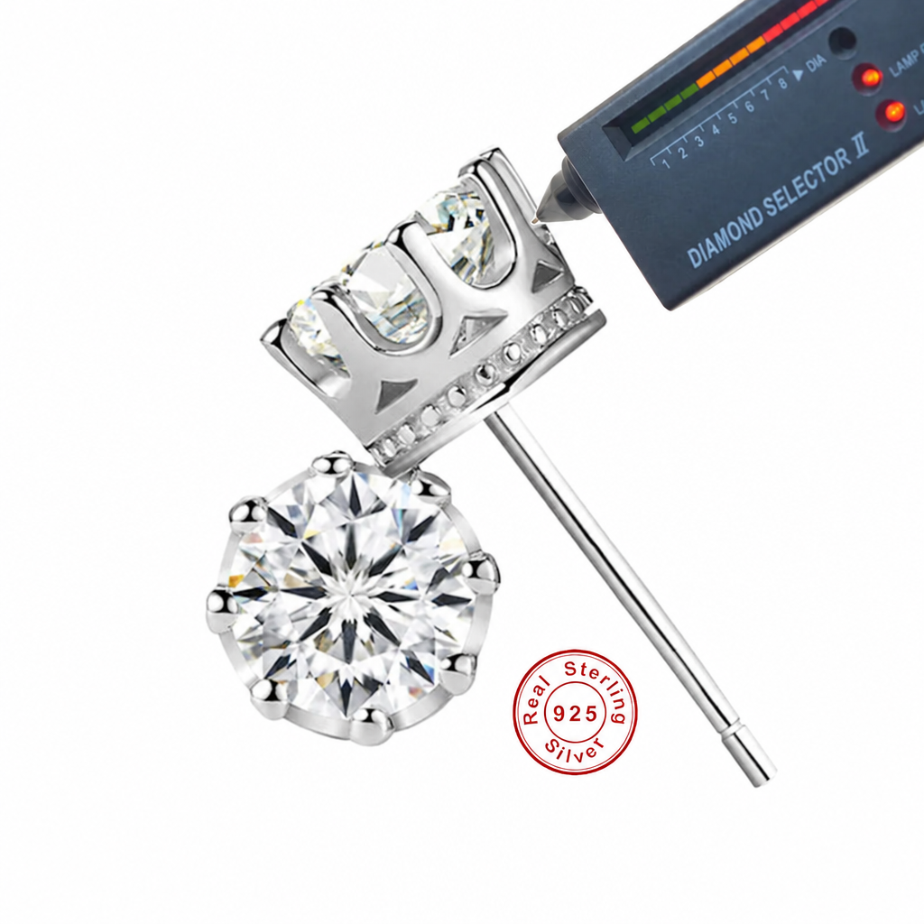 Crown Moissanite Studs photo 1 with watermark removal requested