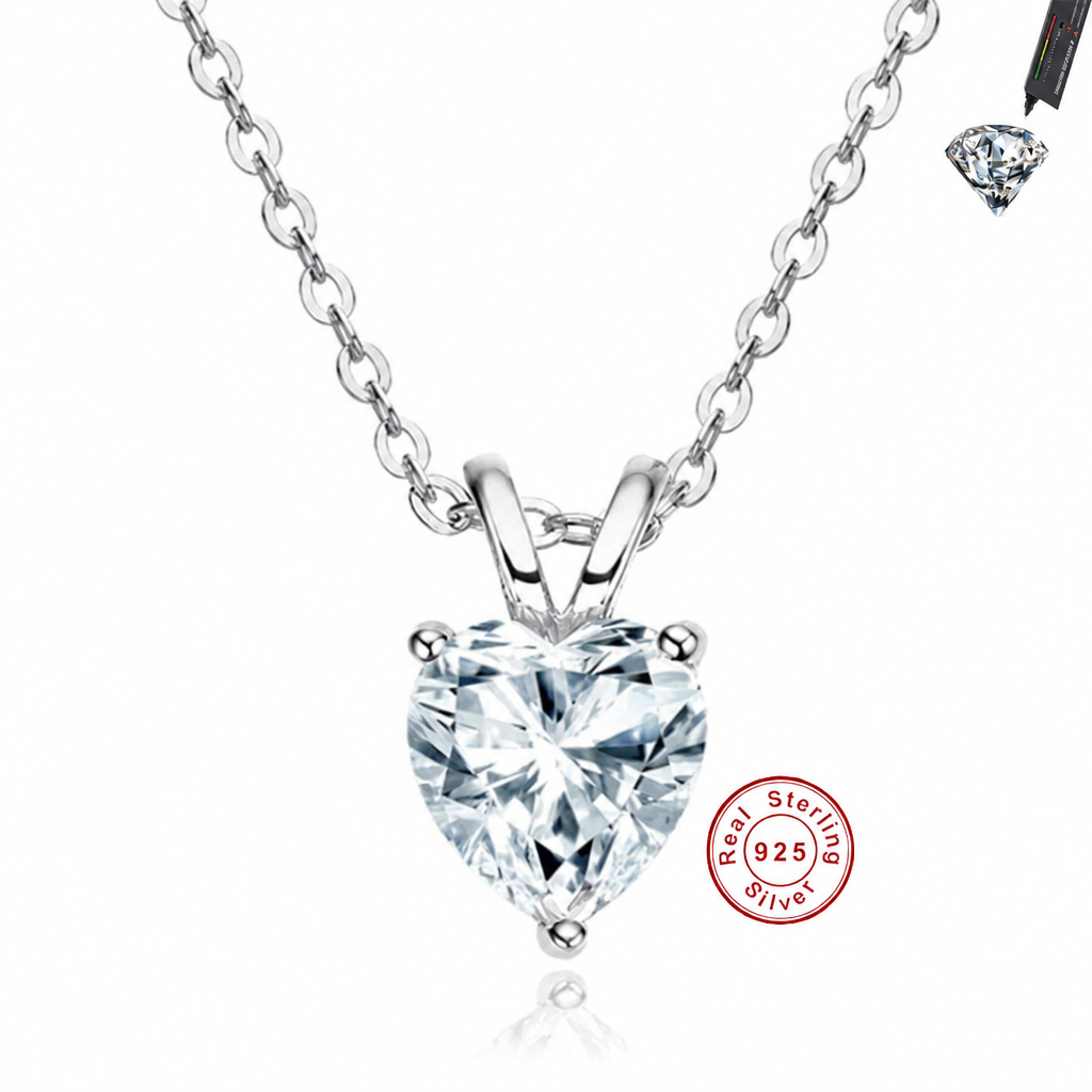 Heart Moissanite Necklace photo 1 with watermark removal requested