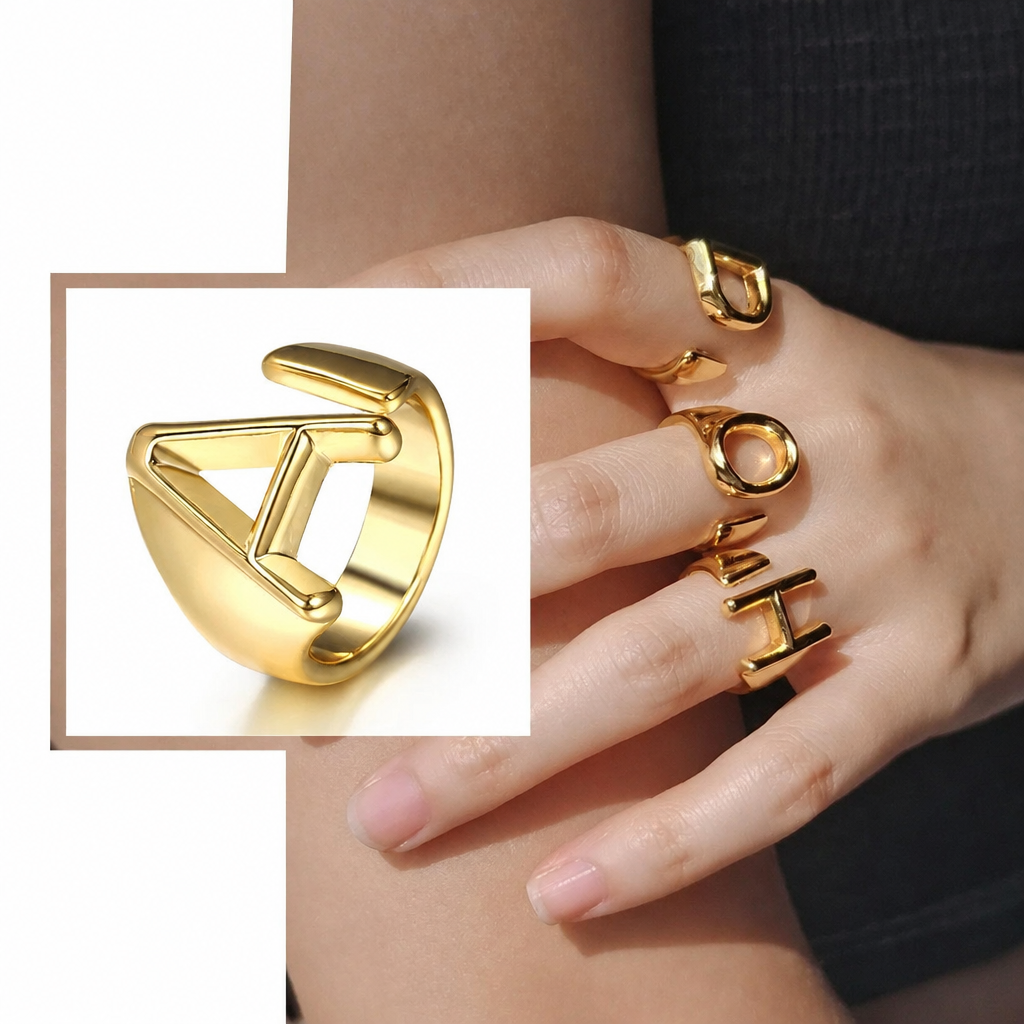 Watermark-removal draft for Golden Initial Ring photo 1